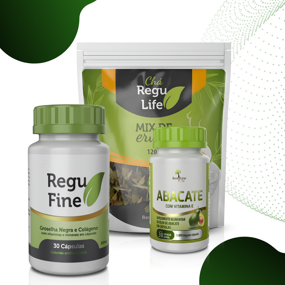 REGU FINE TRADICIONAL + CHÁ REGU LIFE e SUPLEMENTO DE ABACATE